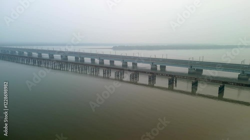 Wallpaper Mural bhayandar to naigaon vasai creek railway bridge empty drone shot.mov Torontodigital.ca