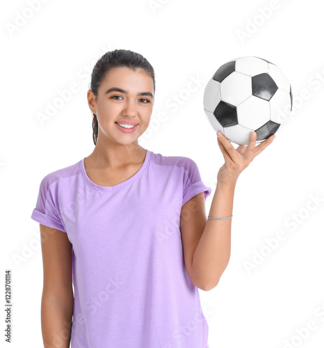 Sporty young woman with soc...