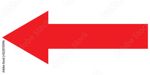 Long arrow icon Vector. Long arrow pointing Right and left . Black and Red arrow icon. Long arrow isolated on white background.
