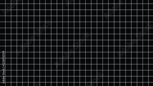 Set of square grid background on black backdrop.