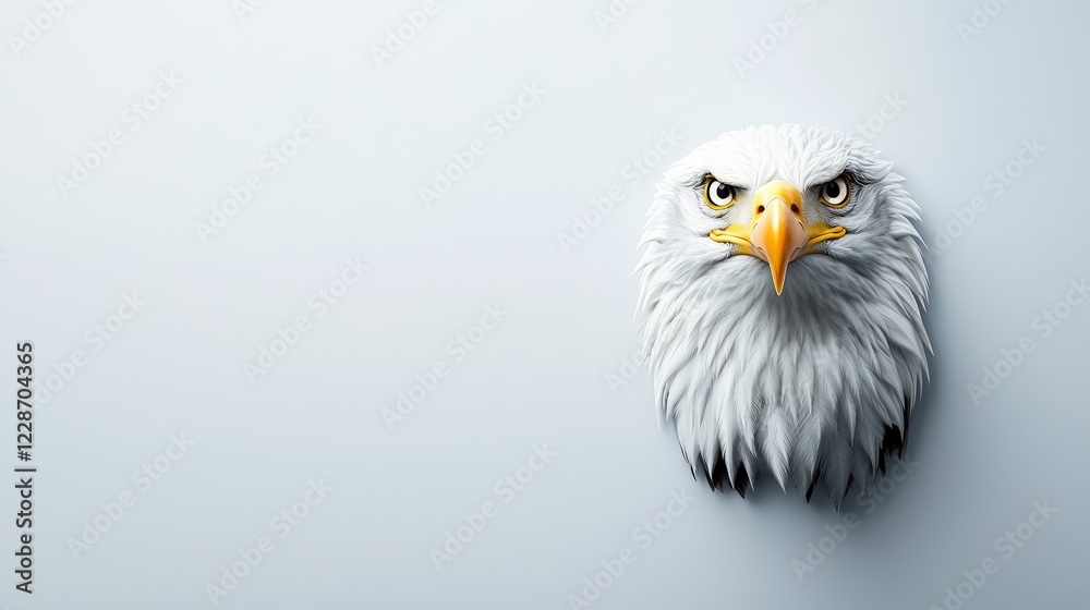 Fototapeta premium Majestic Eagle Head in Clean Minimal Background