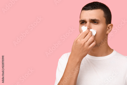 Ill young man with tissue b...