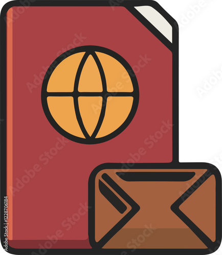 Passport flat icon design vector illustration.