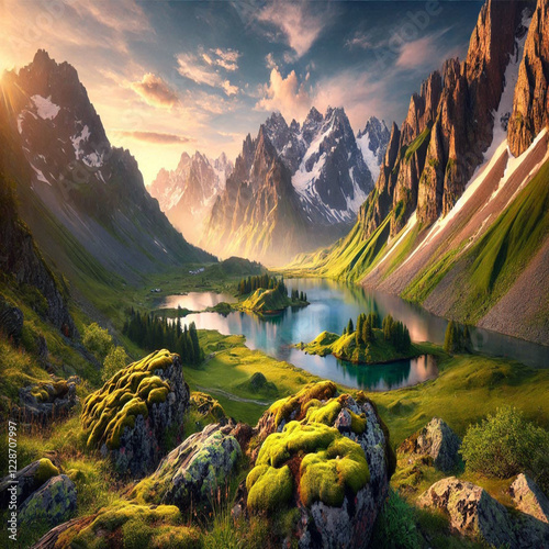 sunrise over the mountains