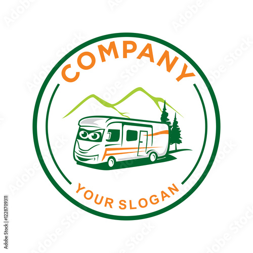 rv adventure logo , camping car logo