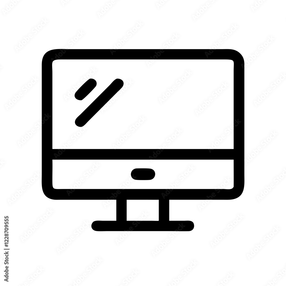 Computer Monitor Vector Icon – Screen & Display Symbol Computer Monitor Vector Icon – Screen & Display Symbol