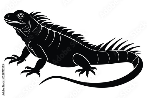 Iguana silhouette vector illustration set on a white background