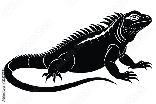 Iguana silhouette vector illustration set on a white background