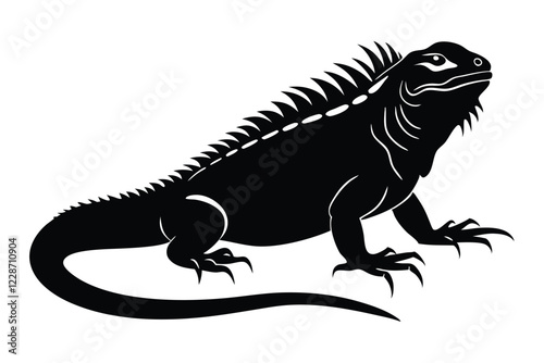 Iguana silhouette vector illustration set on a white background