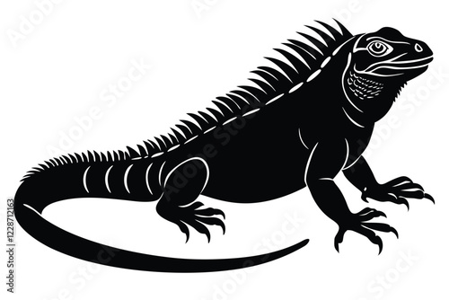 iguana silhouette vector art and illustration