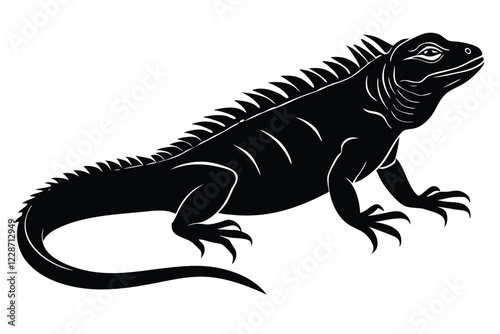 iguana silhouette vector art and illustration