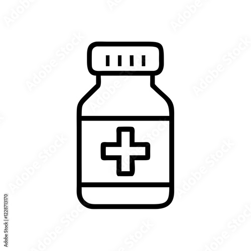 Medicine Bottle Vector Icon – Healthcare & Pharmaceutical Symbol