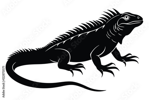 iguana silhouette vector art and illustration