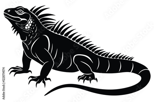iguana silhouette vector art and illustration