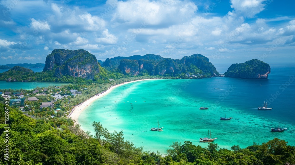 A breathtaking summer beach scene with turquoise waters and white sand, perfect for vacation inspiration, A breathtaking summer beach scene with turquoise waters and white sand, perfect for vacation inspiration,