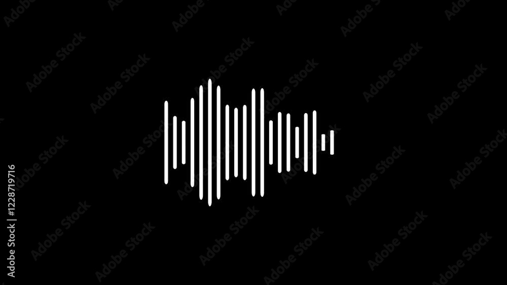 Voice vibration sound wave icon stereo equalizer frequency digital movement animation.Minimalist wave form Audio Visualization sound graphic element.