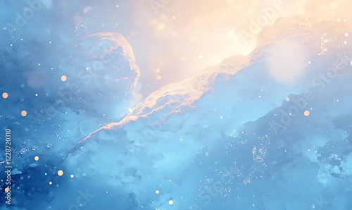 Mystical Winter Ice with Soft Light and Blue Hues. generative ai