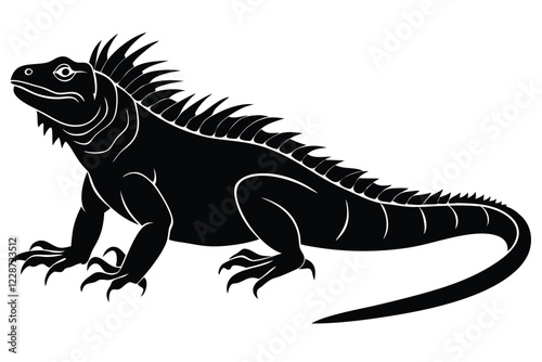 Iguana black Silhouette Clip art