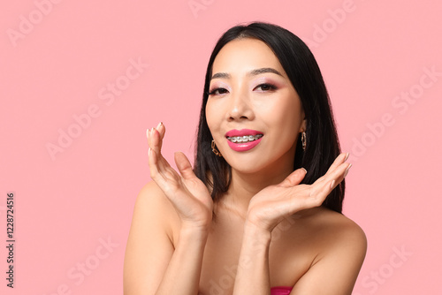Beautiful Asian woman with ...