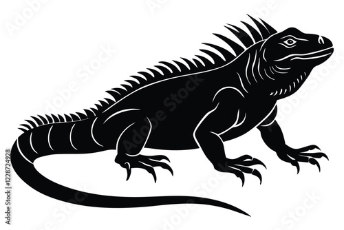 Iguana black Silhouette Clip art