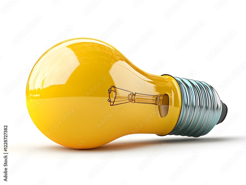 Bright Idea: A vibrant yellow light bulb, gleaming with potential energy, sits at a tilted angle, symbolizing innovation, creativity, and inspiration. Bright Idea: A vibrant yellow light bulb, gleaming with potential energy, sits at a tilted angle, symbolizing innovation, creativity, and inspiration.