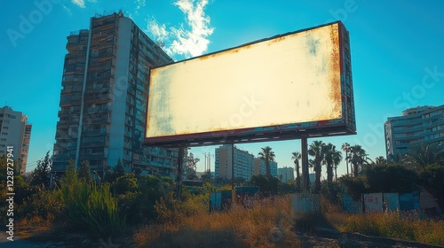 Wallpaper Mural Abandoned Billboard in Urban Decay: A Blank Canvas of Opportunity Torontodigital.ca