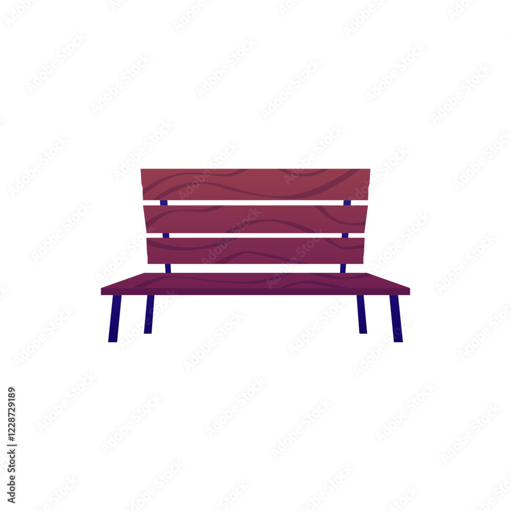 Vector illustration of wooden bench on isolated background. Vector illustration of wooden bench on isolated background.