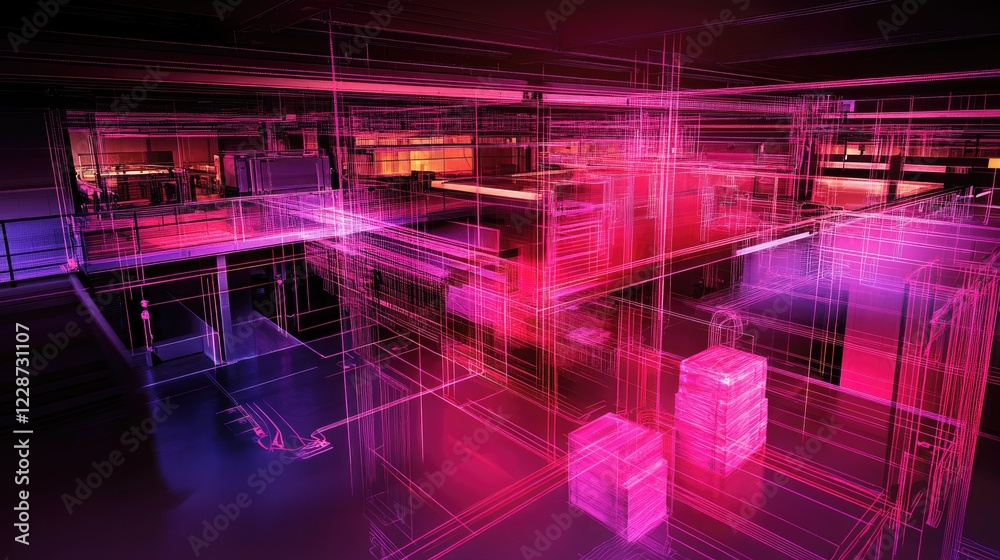 Obraz premium An AI-powered sorting system detecting damaged packaging with infrared scanning