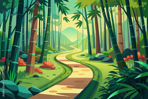 A scenic winding path 