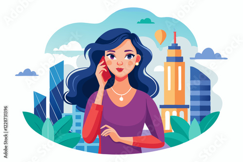 a beautiful girl talking over mobiel phone
