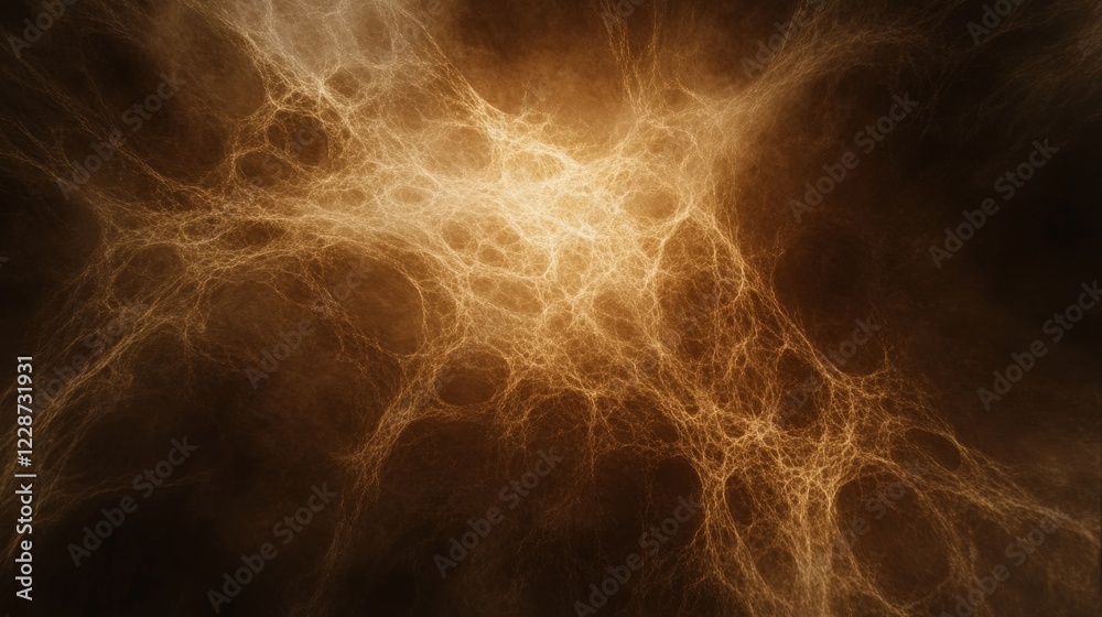 Fototapeta premium Glowing Golden Network Abstract Art Design