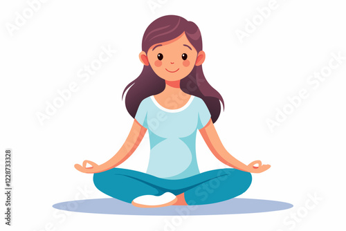 A young girl doing yoga