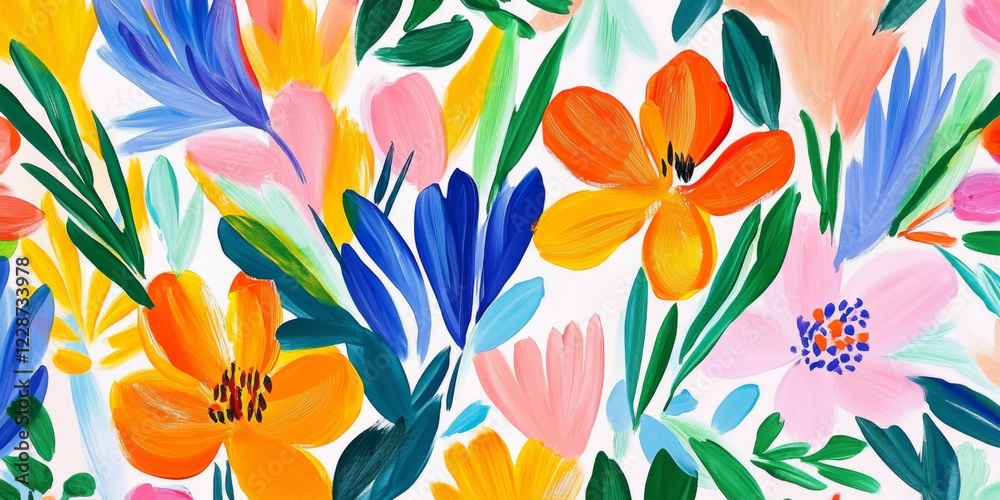 Obraz premium Vibrant Floral Fields Created by with Large Brushstrokes