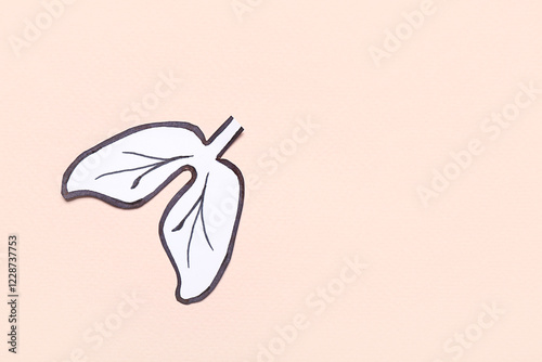 Drawn paper lungs on beige ...