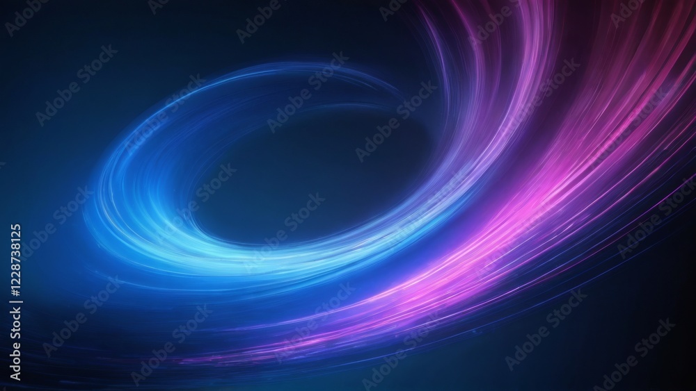 Abstract Digital Art with Blue Circular Shape and Fluid Lines in Shades of Blue and Pink, Creating Dynamic Movement Abstract Digital Art with Blue Circular Shape and Fluid Lines in Shades of Blue and Pink, Creating Dynamic Movement