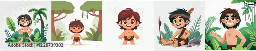 vector set of tarzan characters photo