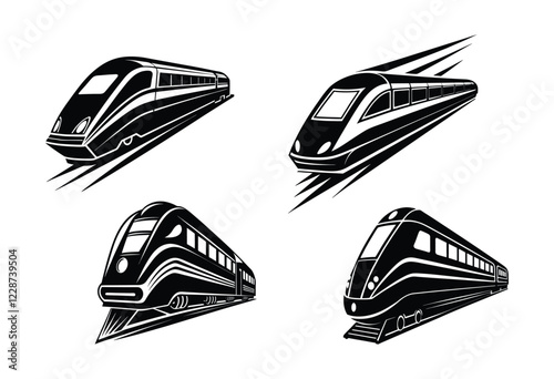 illustration of a set of silhouettes Train