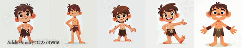 vector set of tarzan characters