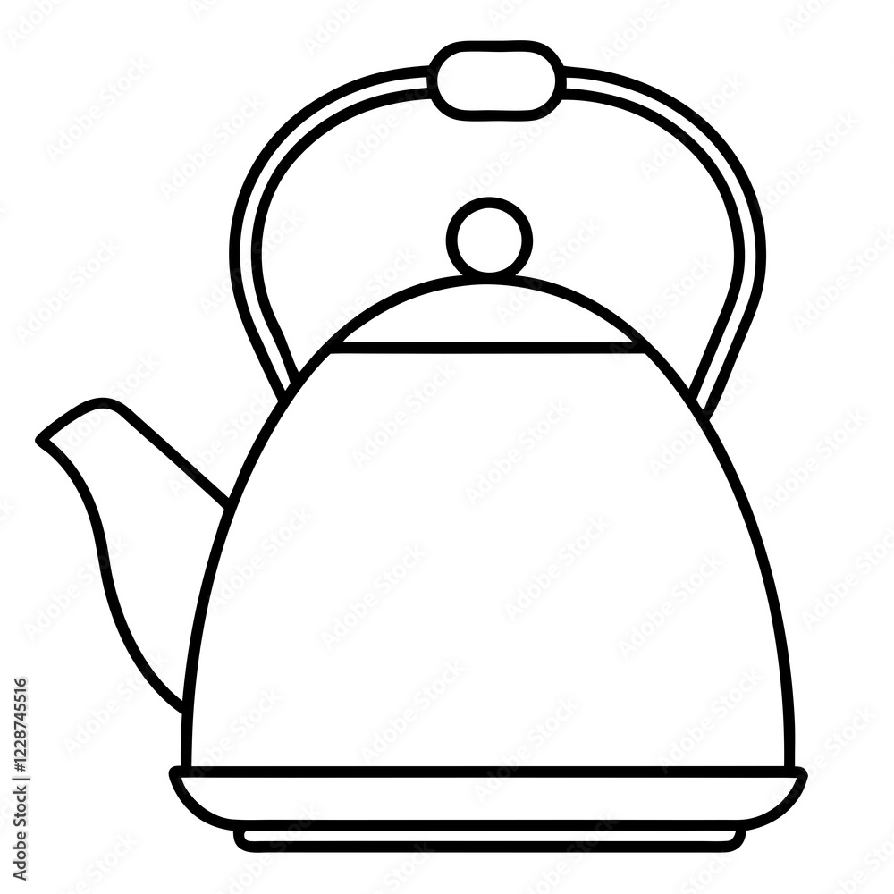 Stylized Tea Kettle Line Art for Vector Projects Stylized Tea Kettle Line Art for Vector Projects