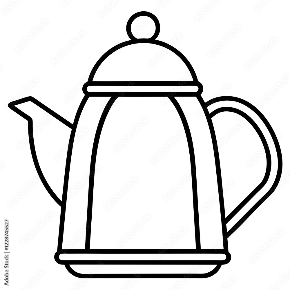 Stylized Tea Kettle Line Art for Vector Projects Stylized Tea Kettle Line Art for Vector Projects