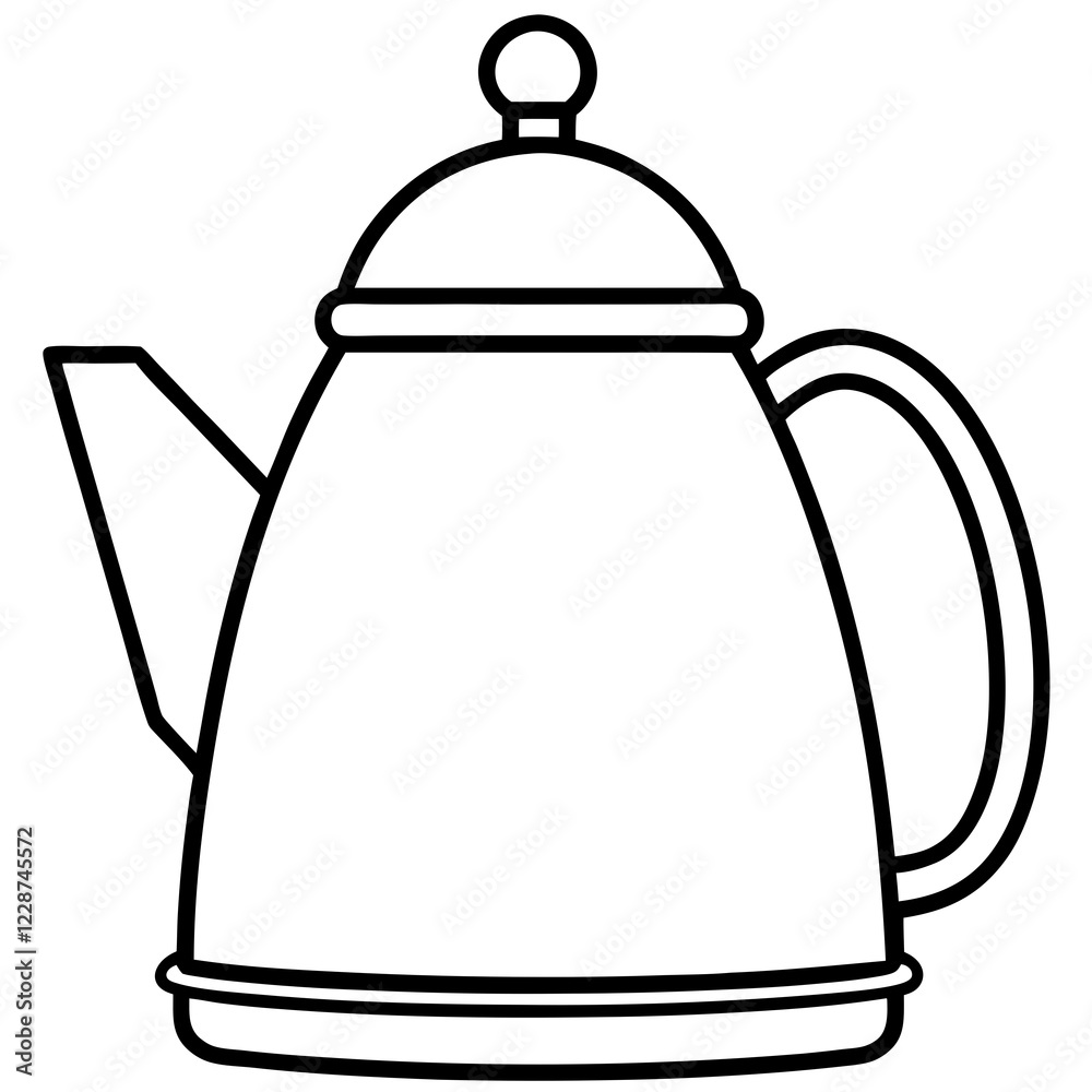Stylized Tea Kettle Line Art for Vector Projects Stylized Tea Kettle Line Art for Vector Projects
