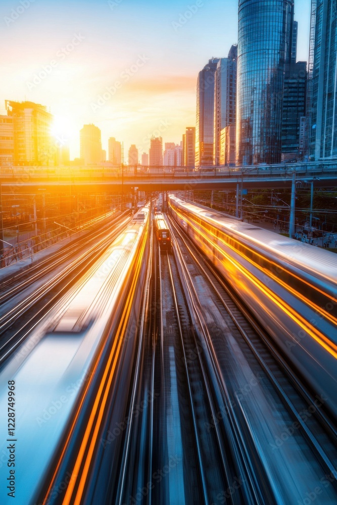 Obraz premium A city with a zero-emissions public transportation network.