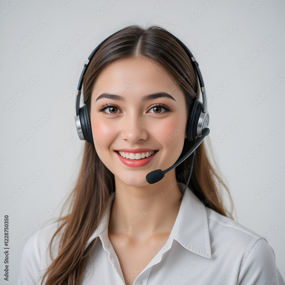 female call center operator with headset female call center operator with headset