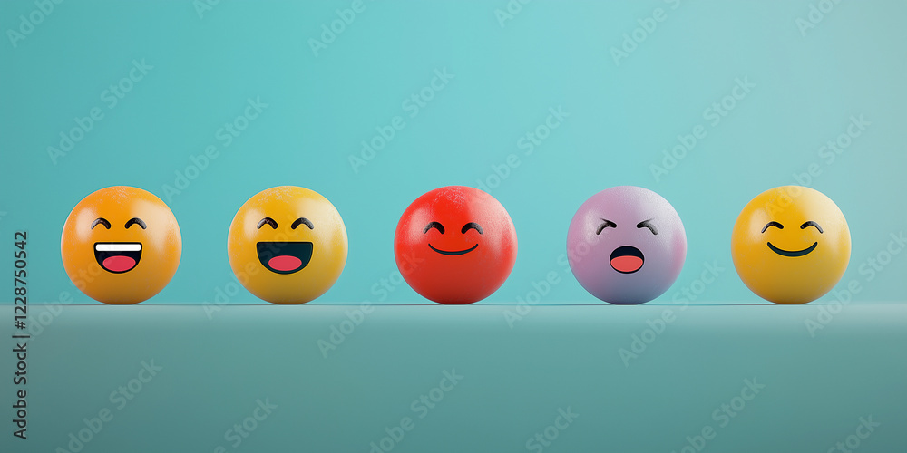 Konzept für eine Kundenzufriedenheitsumfrage. Fünf-Sterne-Bewertung auf virtueller Feedback-Schnittstelle, hervorragende Kundenzufriedenheit. Emoticons verschiedener Feedback-Ebenen, Kundenerfahrung, Konzept für eine Kundenzufriedenheitsumfrage. Fünf-Sterne-Bewertung auf virtueller Feedback-Schnittstelle, hervorragende Kundenzufriedenheit. Emoticons verschiedener Feedback-Ebenen, Kundenerfahrung,