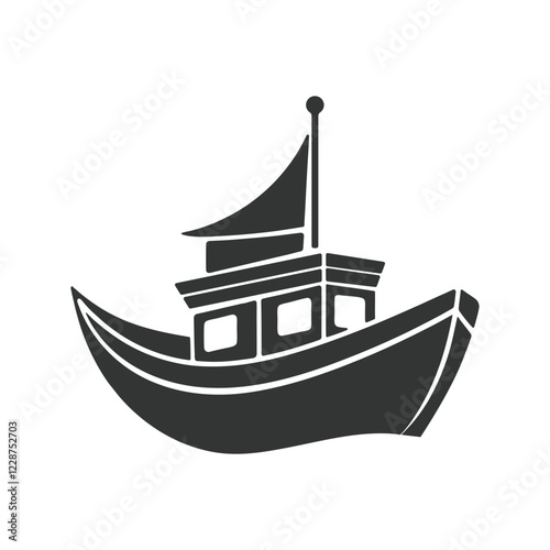 Boat Silhouette vector illustration art design. Luxury trip boat icons. Collection of various types of boats sailing on water, boat logo icons set. 