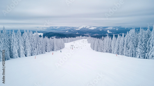 Snowy Mountain Slope: An ae...