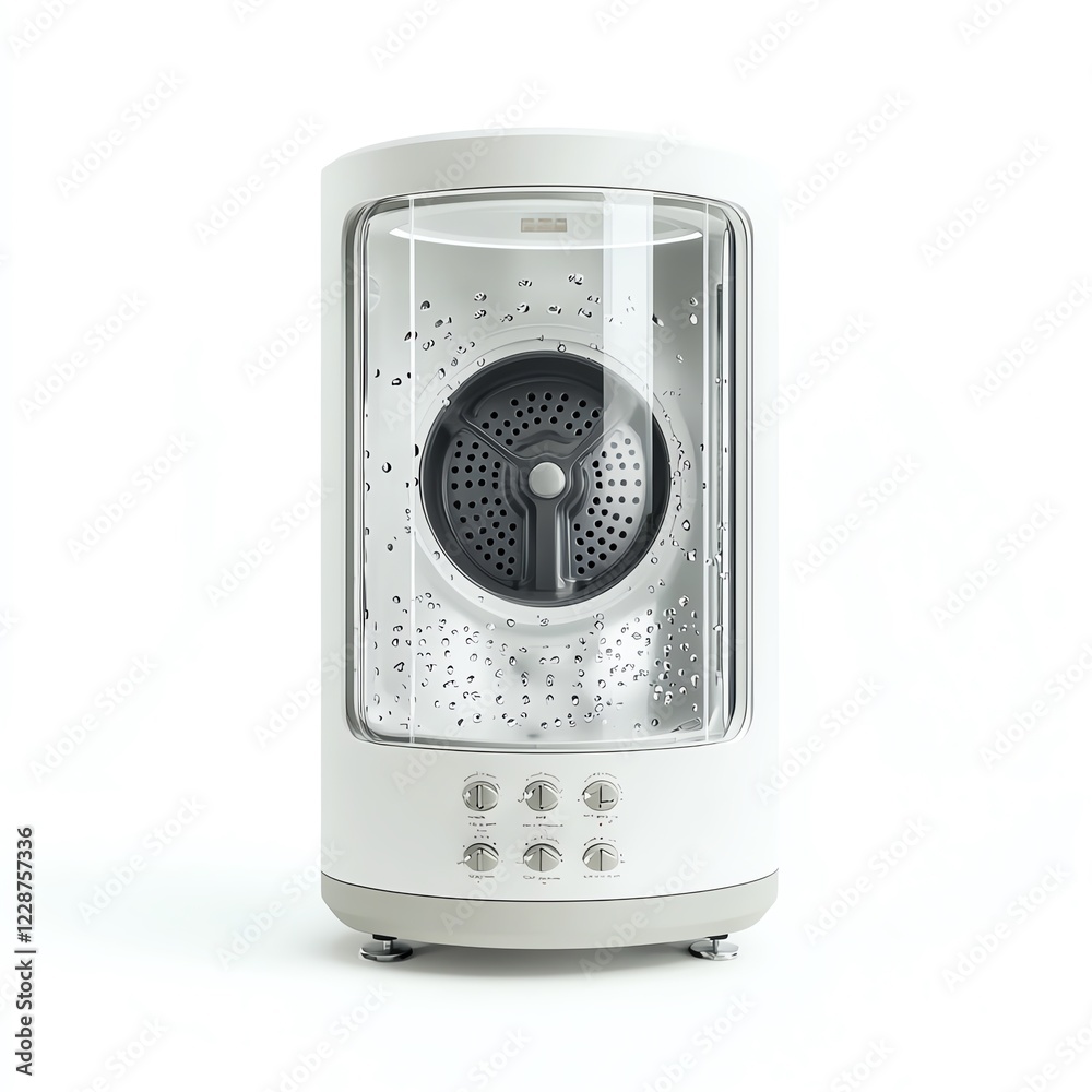 A modern white air purifier featuring a transparent body and intuitive control panel. Designed for improved air quality and sleek home decor. A modern white air purifier featuring a transparent body and intuitive control panel. Designed for improved air quality and sleek home decor.