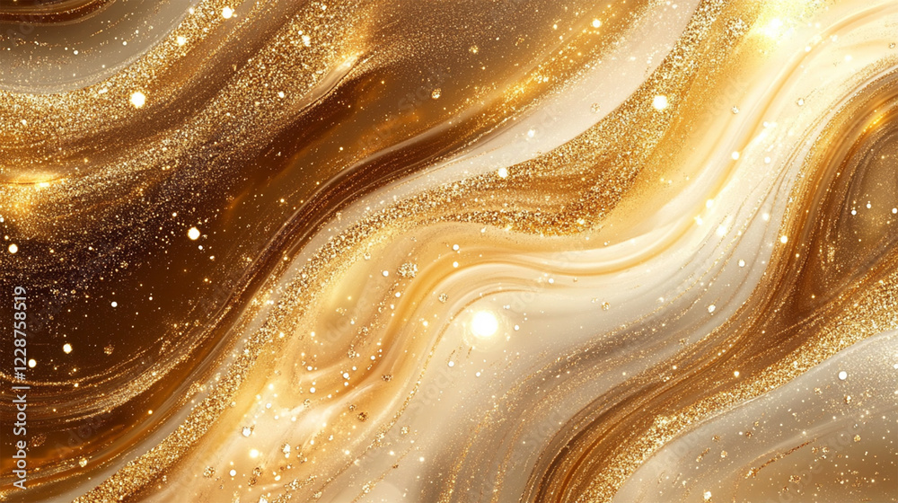 Obraz premium lush gold textures form an abstract liquid gold background.This luxurious design adds opulence and elegance,