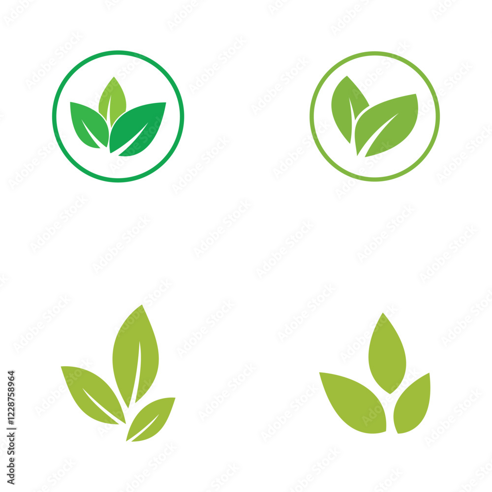 Green leaf logo vector template element symbol design Green leaf logo vector template element symbol design