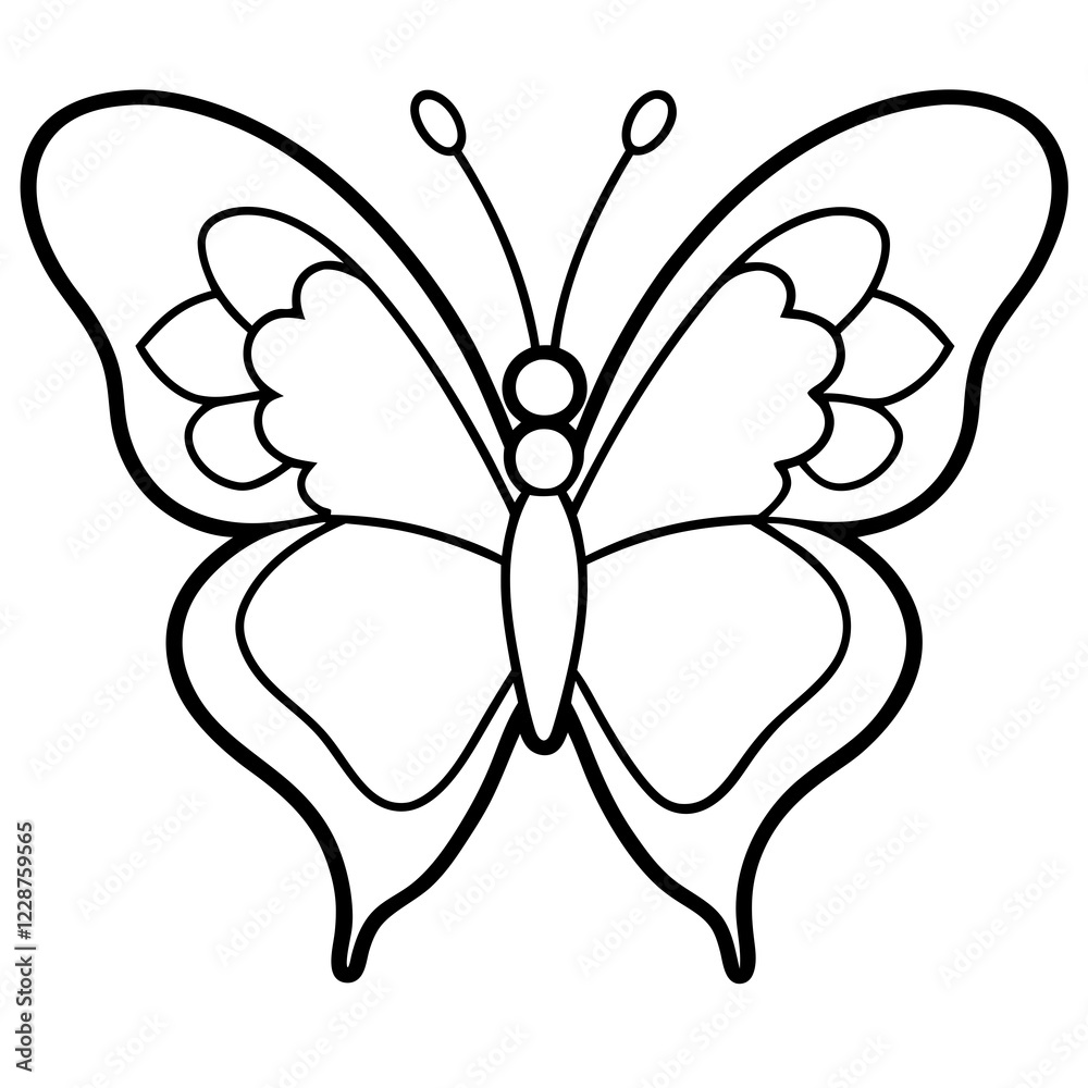 Butterfly and Hearts A Line Art Harmony Butterfly and Hearts A Line Art Harmony